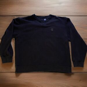 IZOD Black Crewneck Sweatshirt Embroidered Logo Mens XL